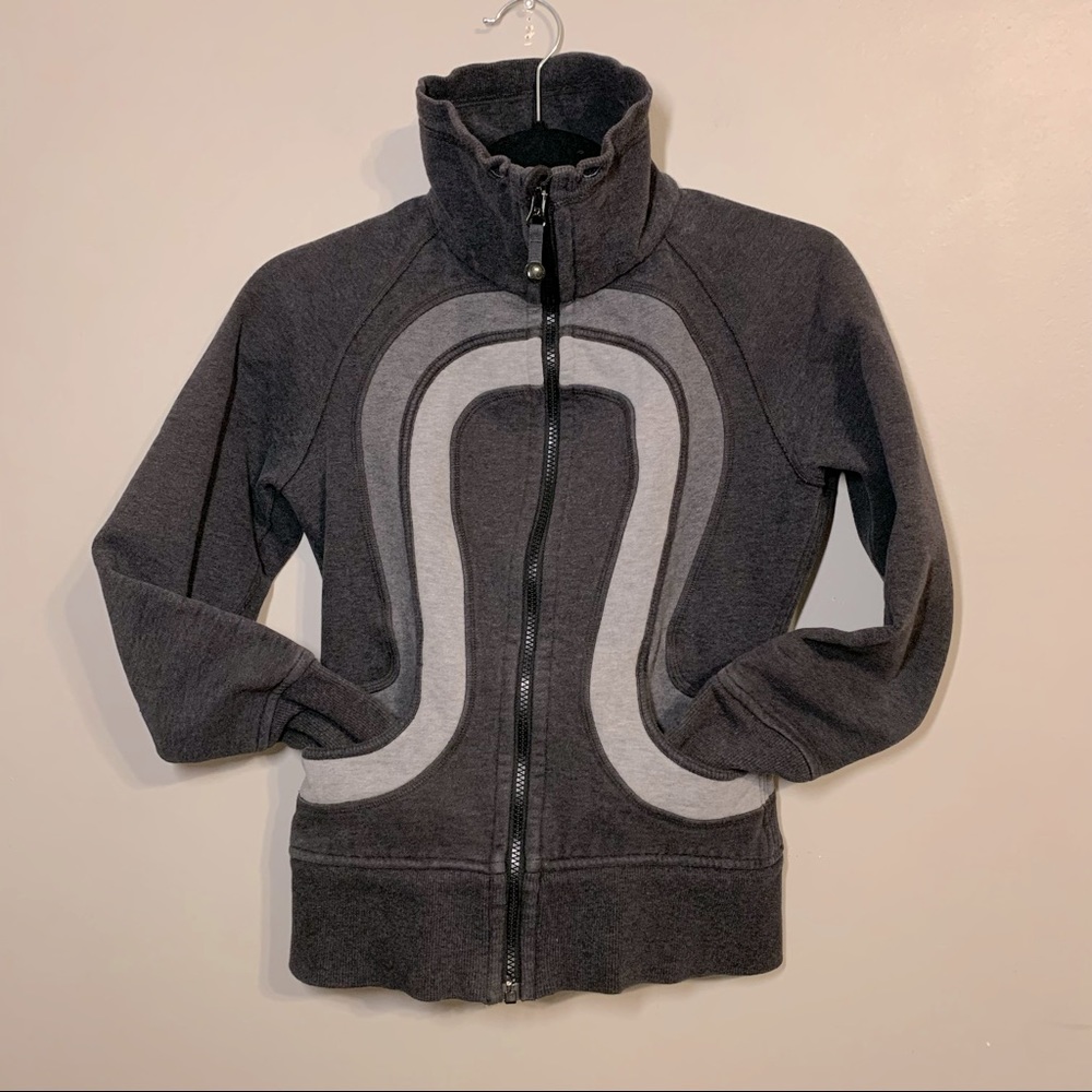 Sz. 4 Lululemon grey mock neck zip up sweater - Picture 1 of 11